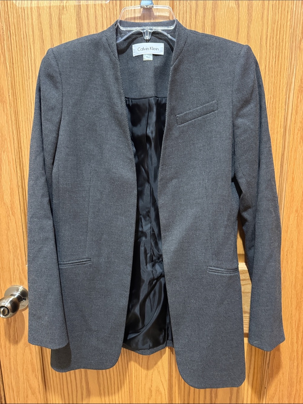 Calvin Klein Women's Dark Charcoal Open-Front Blazer
